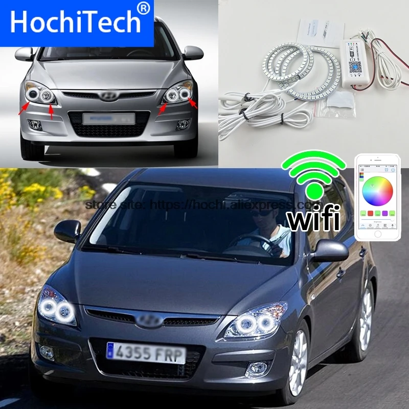 HochiTech отличный RGB многоцветный набор колец halo автомобильный Стайлинг для Hyundai i30