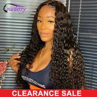38inch long water wave lace frontal wig 13x4 brazilian water wave lace front human hair wigs for women remy cranberry hair wigs
