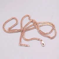 pure 18k rose gold necklace lucky 2 5mm width curb link chain necklace 3 7 3 9g 18inch for women gift au750