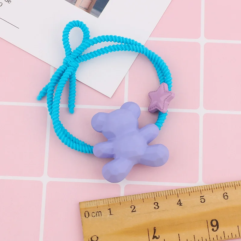

5pcs Elastic Hair Bands Star Coin Bear Hair Tie Rope Scrunchies Spiral Ponytail Holder Rubber Women Girls Kids Hair Accessories