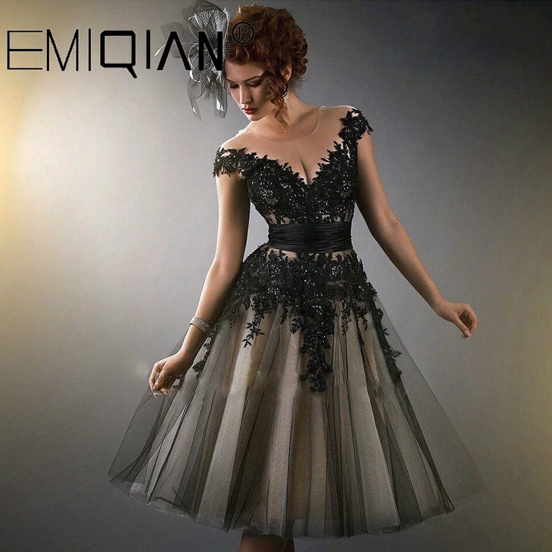 Women's Plus Size Black Lace Short Cocktail Dress - Party, Graduation, Prom, Semi-Formal image 5