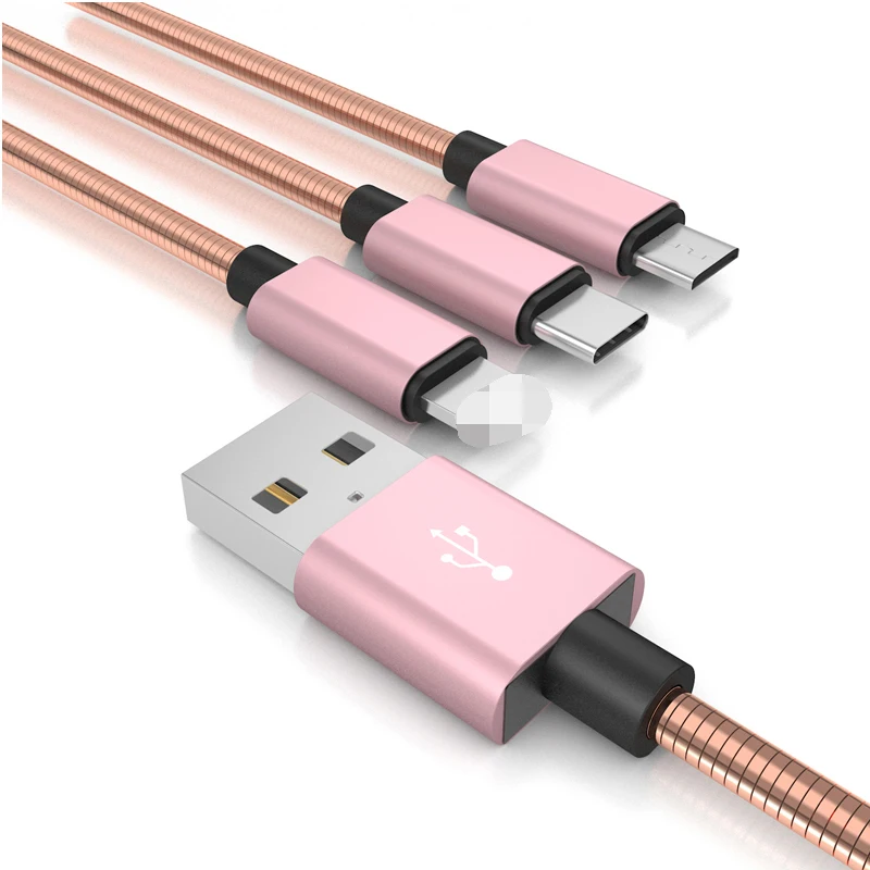 3 в 1 кабель для быстрой зарядки Type C 8Pin Micro USB передачи данных iphone 11 Pro X Xr 8 7 6 6S Plus Sumsung