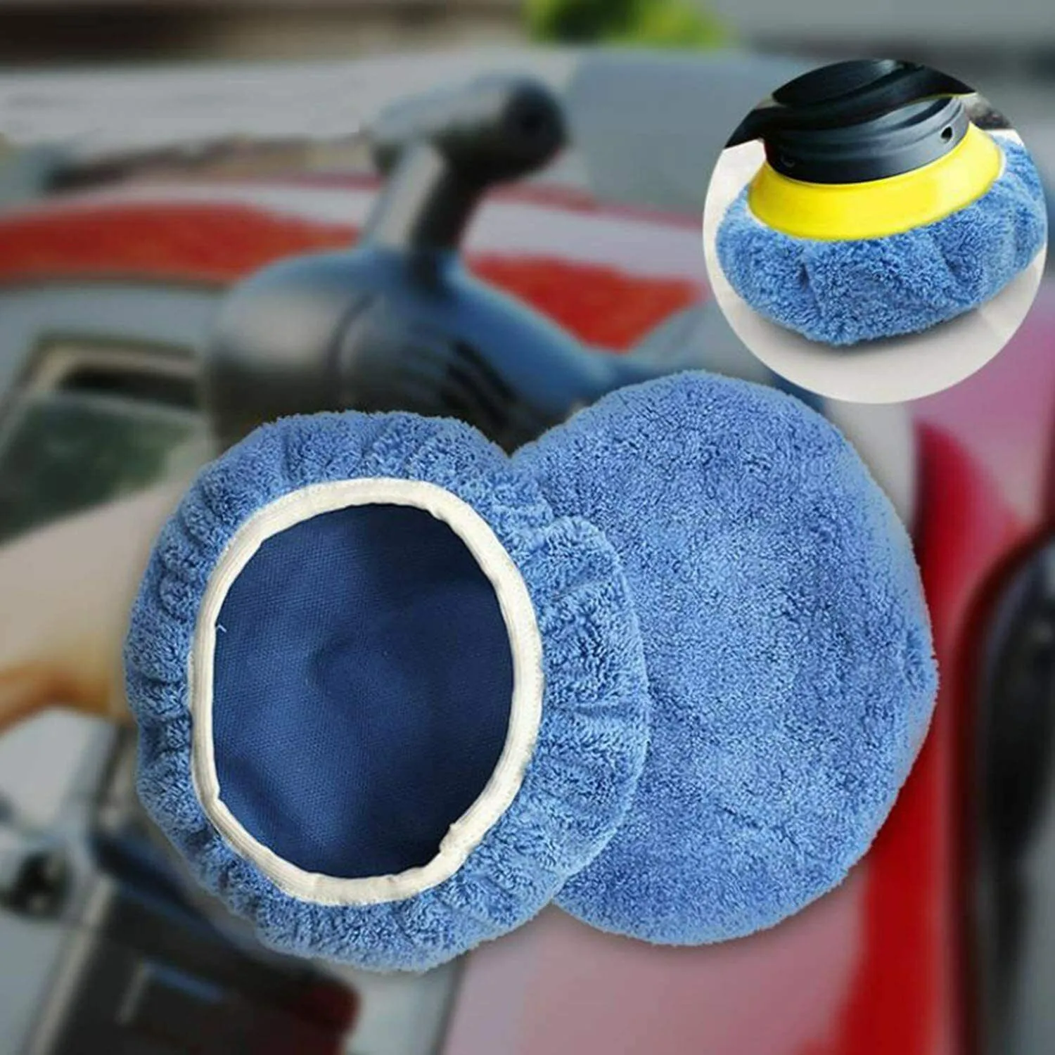 

Washing Polishing Bonnet Waxing 5-6Inch Blue Car Cover For Car Polisher