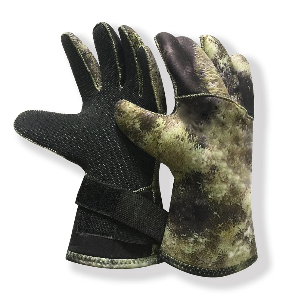 

3mm neoprene camouflage diving gloves wear-resistant non-slip fishbone snorkeling gloves winter warm swimming fishing gloves