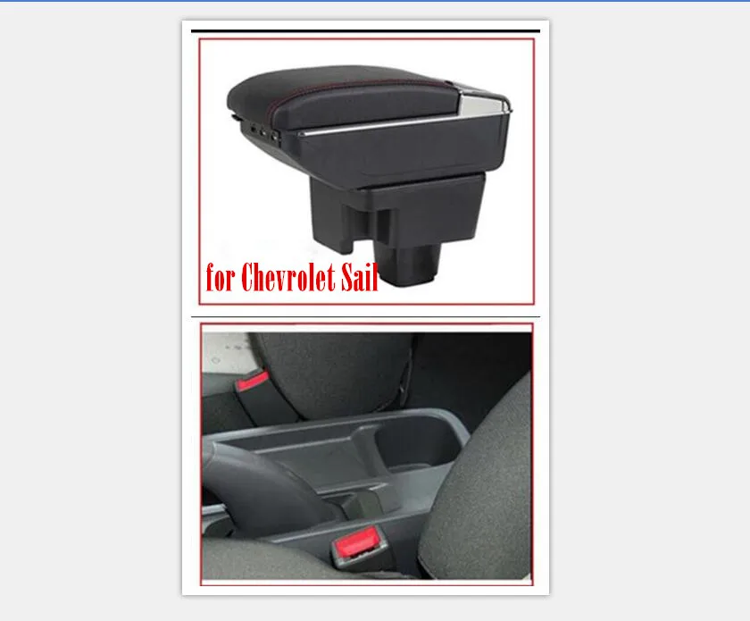 Leather Car Center Console Armrests Storage Box for Chevrolet Sail 2010 2011 2012 2013 2014 Auto Interior Parts Free Shipping | Автомобили