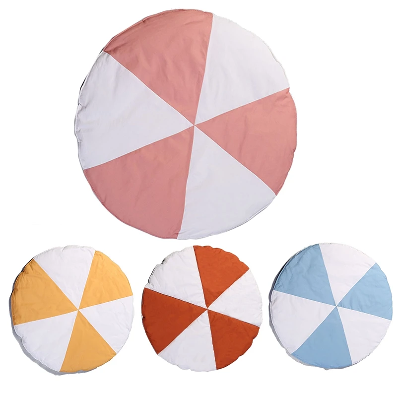 

FBIL-Baby Soft Cotton ping Mat Crawling Pad Game Rugs Round Windmill Floor Carpet Kids Room Decoration for Toddlers