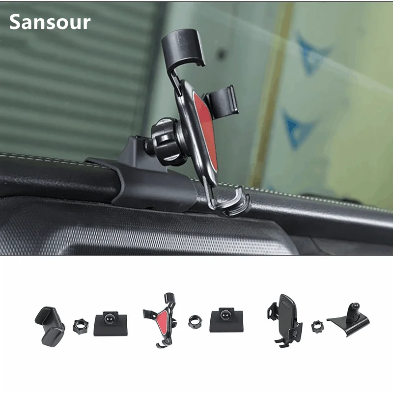 

Car Adjustable GPS Stand Mobile Phone Holder Braket Mount For Jeep Wrangler JL JLU JT 2018-2022 Accessories Sansour