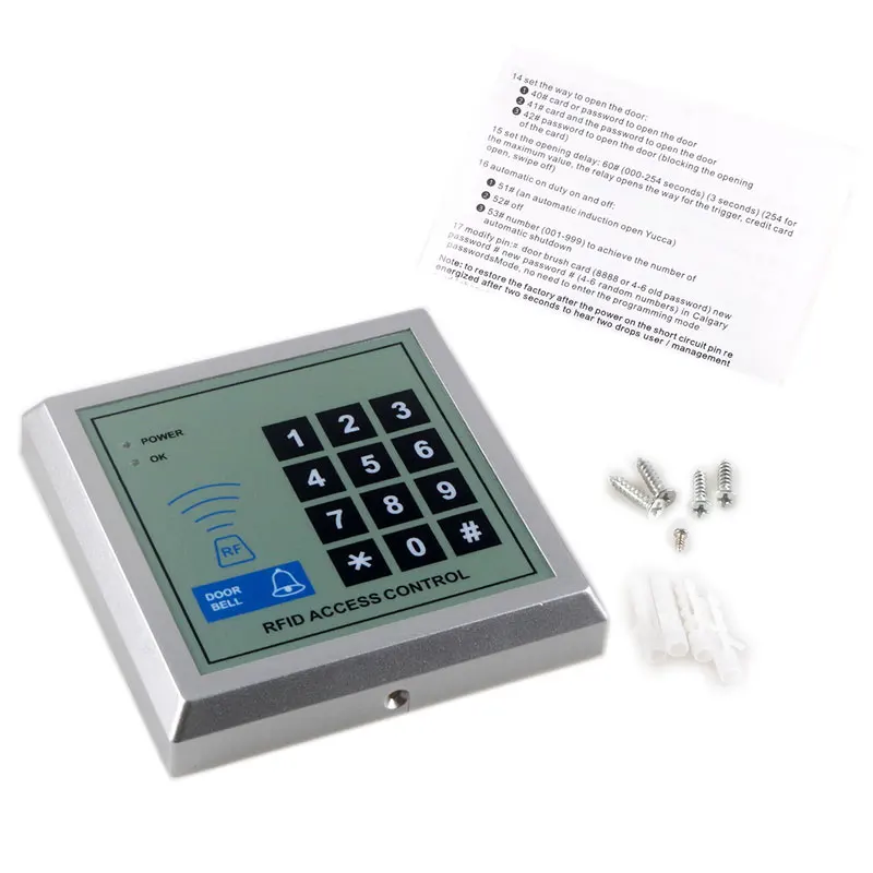 

2000Users Simple RFID Access Control EM ID Card 125KHZ WG Standalone Access Keypad and Proximity Code Access Reader