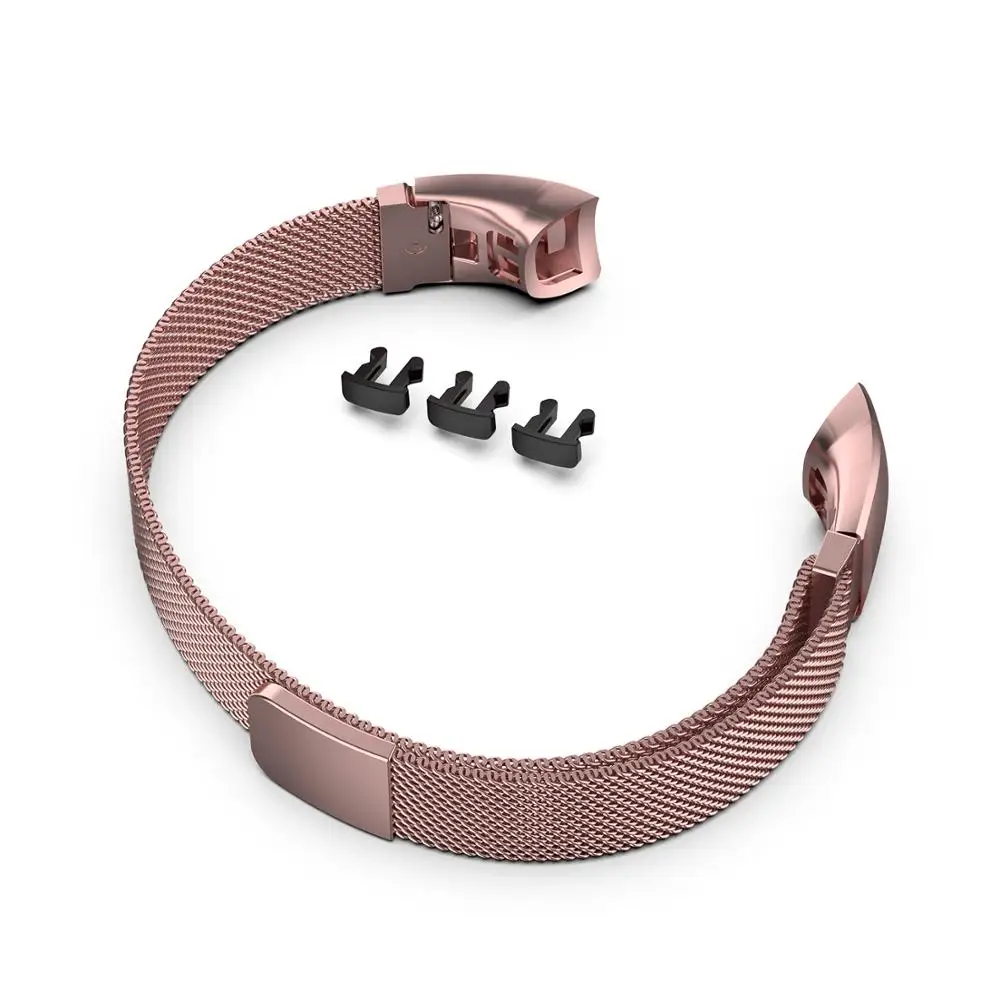 Rose pink UIENIE смарт-аксессуары для huawei Honor Band 4 ремешок анти-потеря Замена Миланская сталь браслет прецизионный сетчатый ремешок 5 ремешок - Цвет: Rose pink