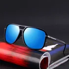Очки солнцезащитные Мужские поляризационные, большие квадратные зеркальные солнечные очки в стиле ретро, для вождения, UV400