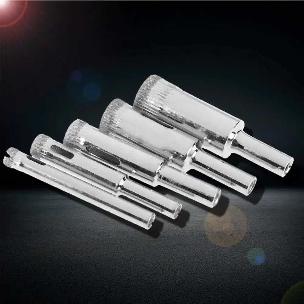

5pcs Diamond Coated Core Hole Saw Drill Bit Set Tools Tiles Marble Glass Ceramic Cut Bit Tool 6mm 8mm 10mm 12mm 14mm