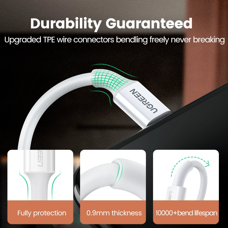 MFi USB-кабель Ugreen для iPhone 13 12 Pro Max быстрое зарядное устройство с разъемом Lightning iPad Mini