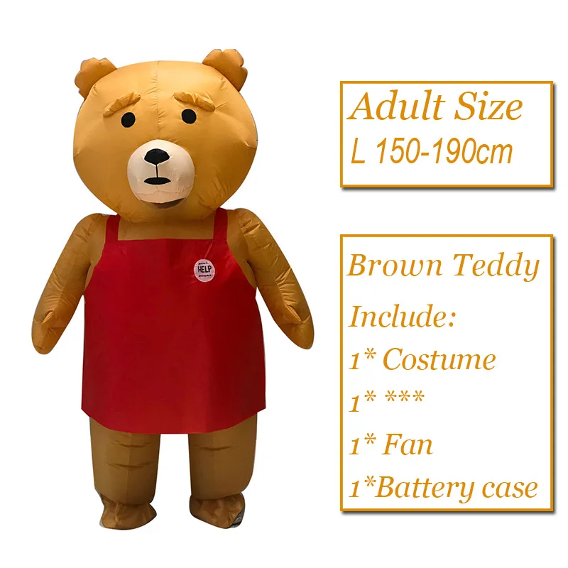 brown Teddy 1163 Детский Надувной Костюм с динозавром, вечерние костюмы с единорогом-инопланетянами, костюм «Единорог», маскарадный костюм на Хэллоуин для взрослых - Цвет: brown Teddy 1163