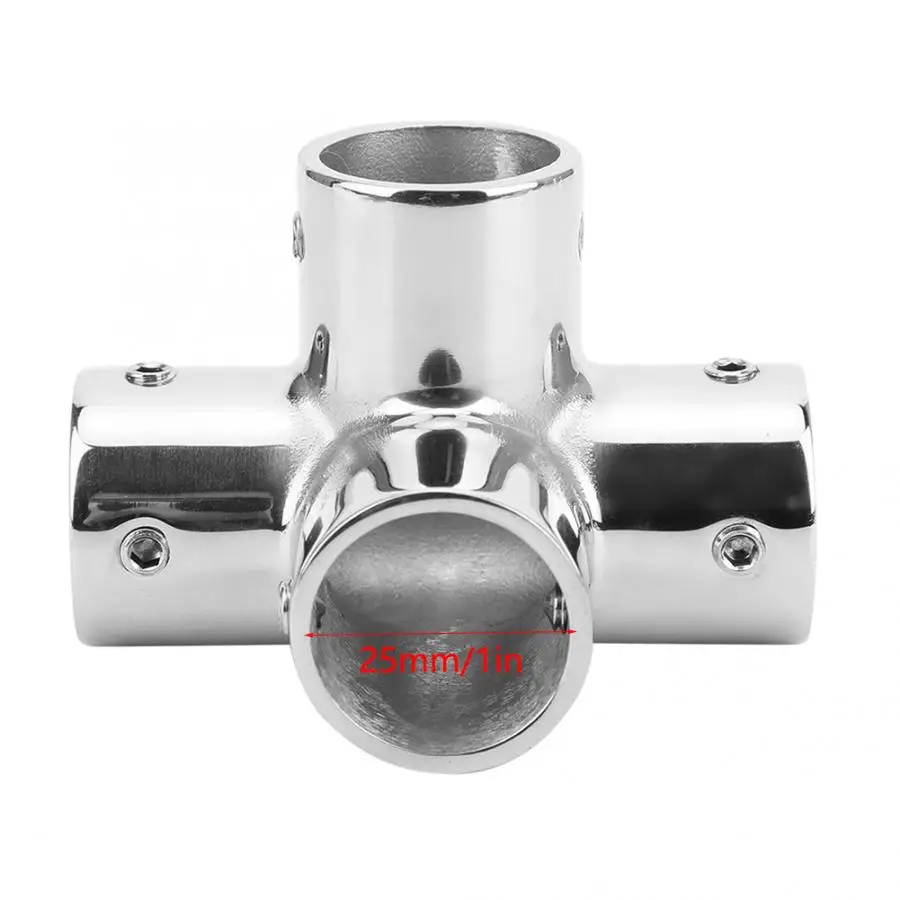 4-Way Hand Rail Fitting 25mm 316 stainless steel Round Base Hardware Accessories | Обустройство дома