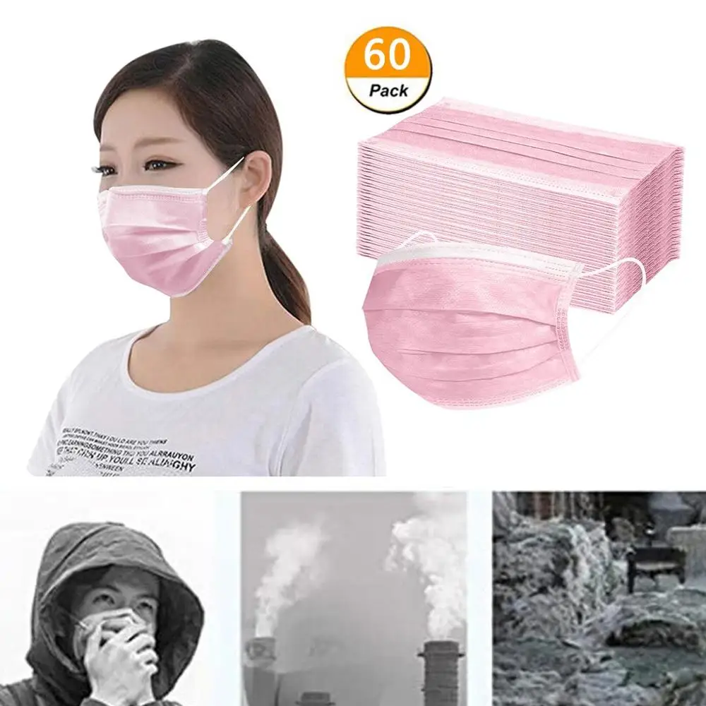 Fashion 60 Pcs Face Mask Proof Protect Mouth Cover Outdoor Youre Too Close Pink Противогаз Маска Респиратор Gasket |