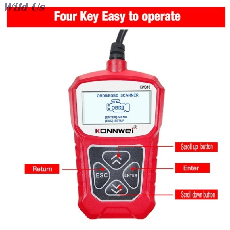 

Car Obdii Fault Code Reader Diagnostic Scanner Erase Engine Check Tester
