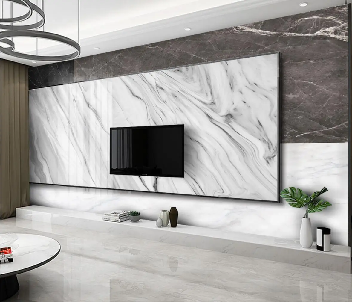

beibehang custom Modern microcrystalline stone marble pattern jazz white slab Photo 3D Mural Wallpapers For Living Room Bedroom