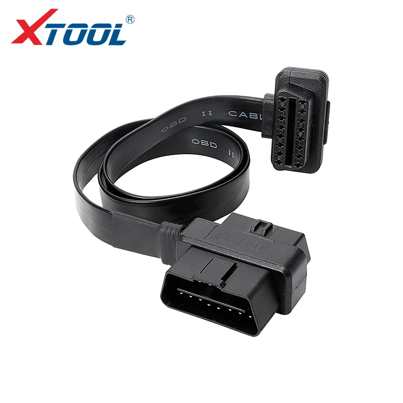 XTOOL Новый плоский тонкий кабель OBD 16 контактный ELM327 2 интерфейса штырь гнездо