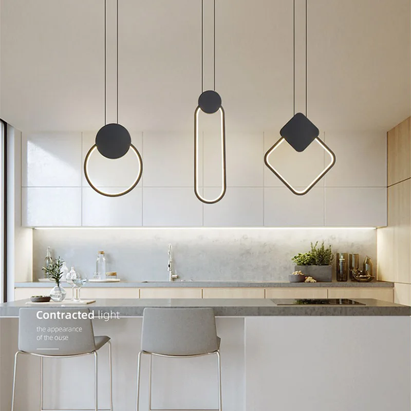 

LED minimalist bedside chandelier Nordic modern minimalist living room chandelier