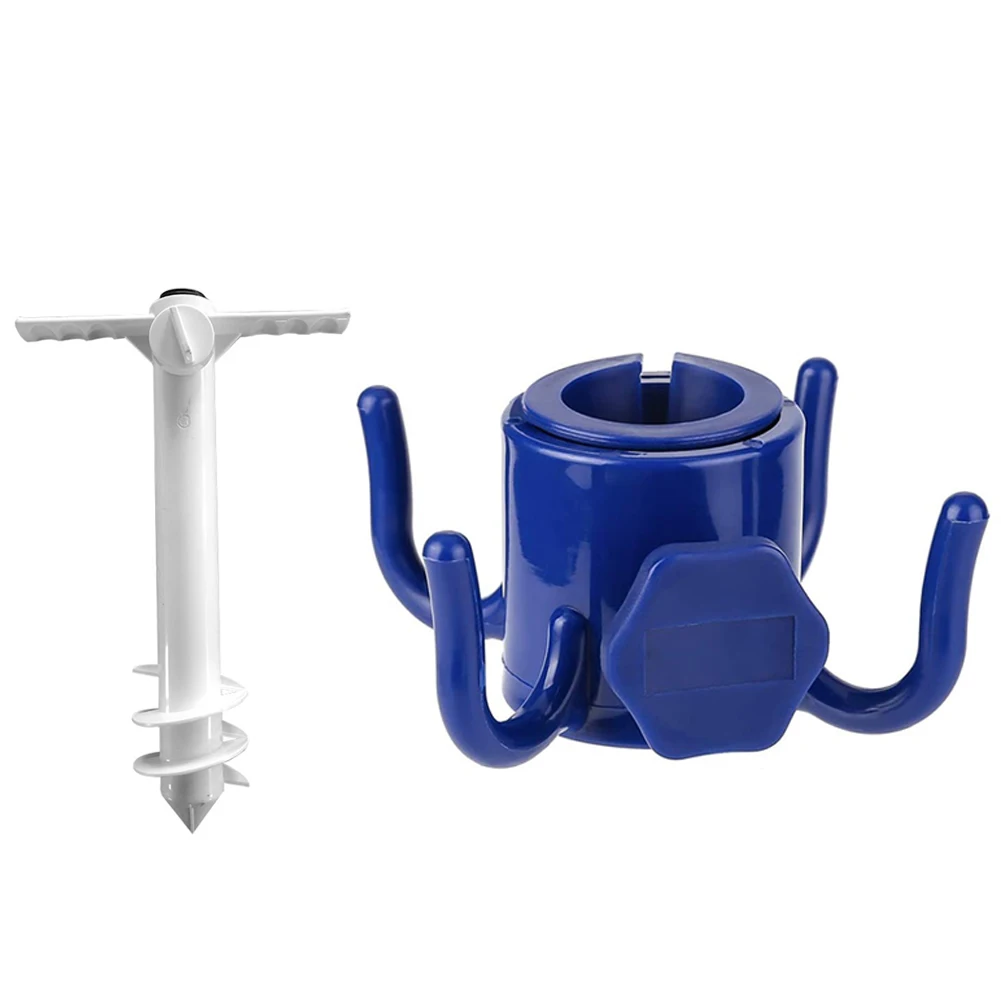 

Accessories Multipurpose Heavy Duty Windproof Storage Holder With Hanging Hook Stand Universal 3 Spin Beach Umbrella Sand Anchor