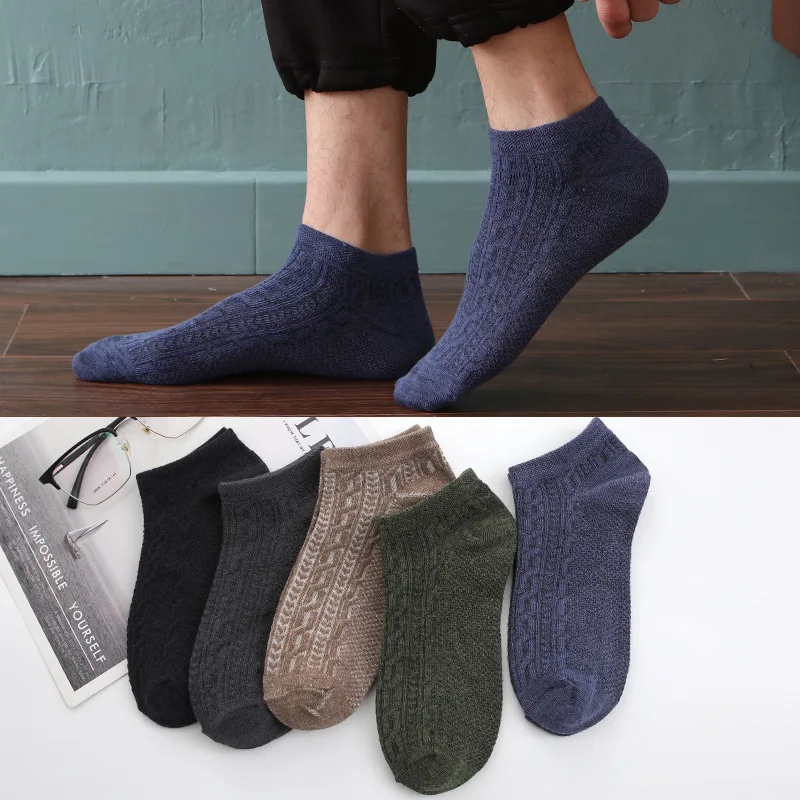 

5 Pairs Best Selling Adult Cotton Vintage Ankle Casual Men Dark Socks Summer Spring Comfortable Short Male Boys Meias Sox