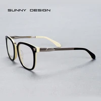 retro fashion plate spectacle frame large frame with myopic glasses option computer glasses
