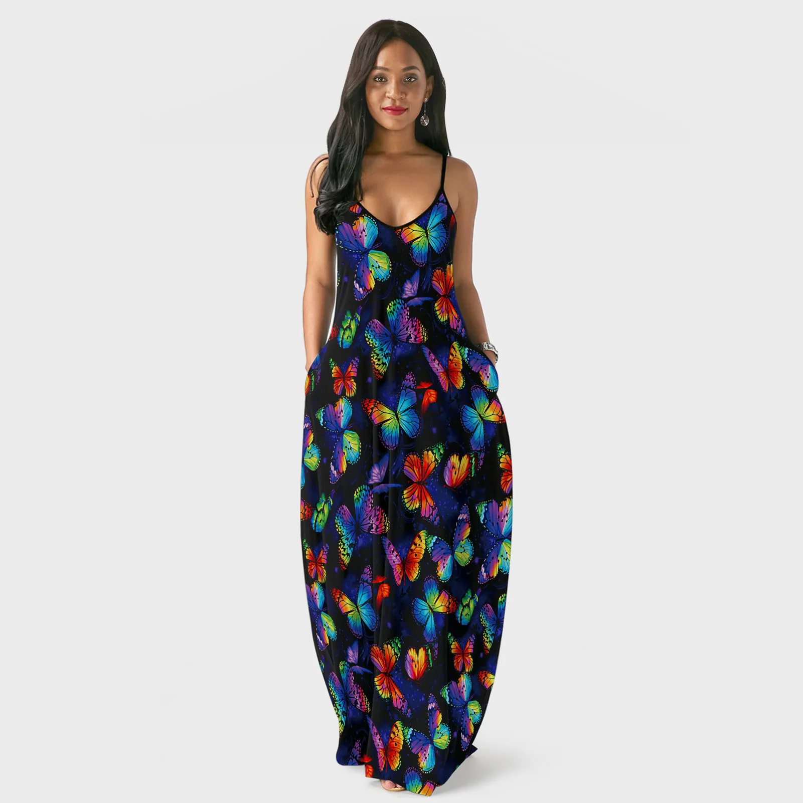 

Women's Skirt 2021 New Summer Suspender Long Skirt Sexy print Dress European and American women's Clothing