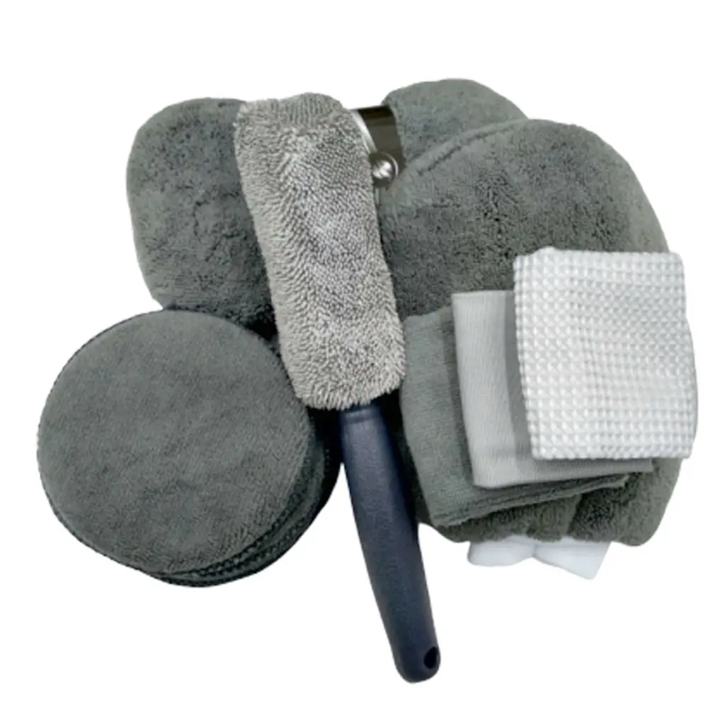 

9 in1 Microfiber Car Cleaning Wash Set Car Detailing Washing Tools Kits Grey