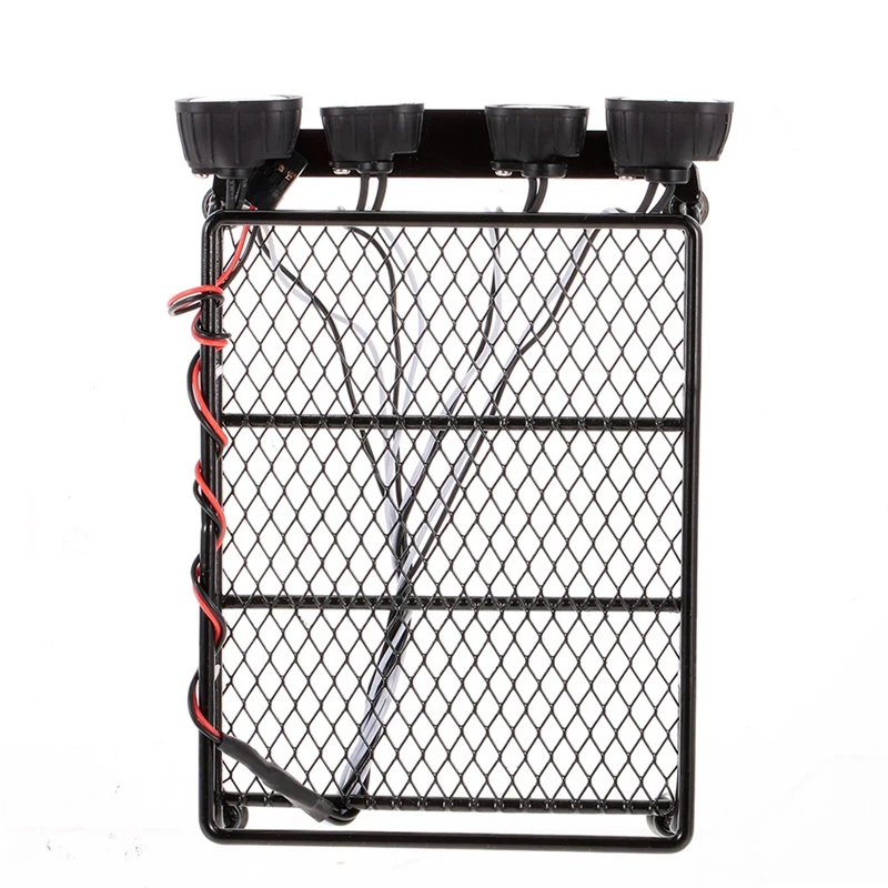 Металлический багажник на крышу багаж с светодиодный планкой прожектора для 1/10