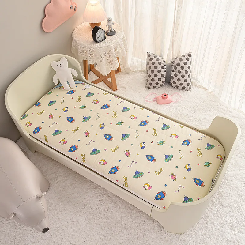 

Baby Bed Mattress Pad 120x60cm Crib Mattress Cot Bed Linen Cotton Mesh Double Sides Toddler Bed Set Elephant Dinosaur