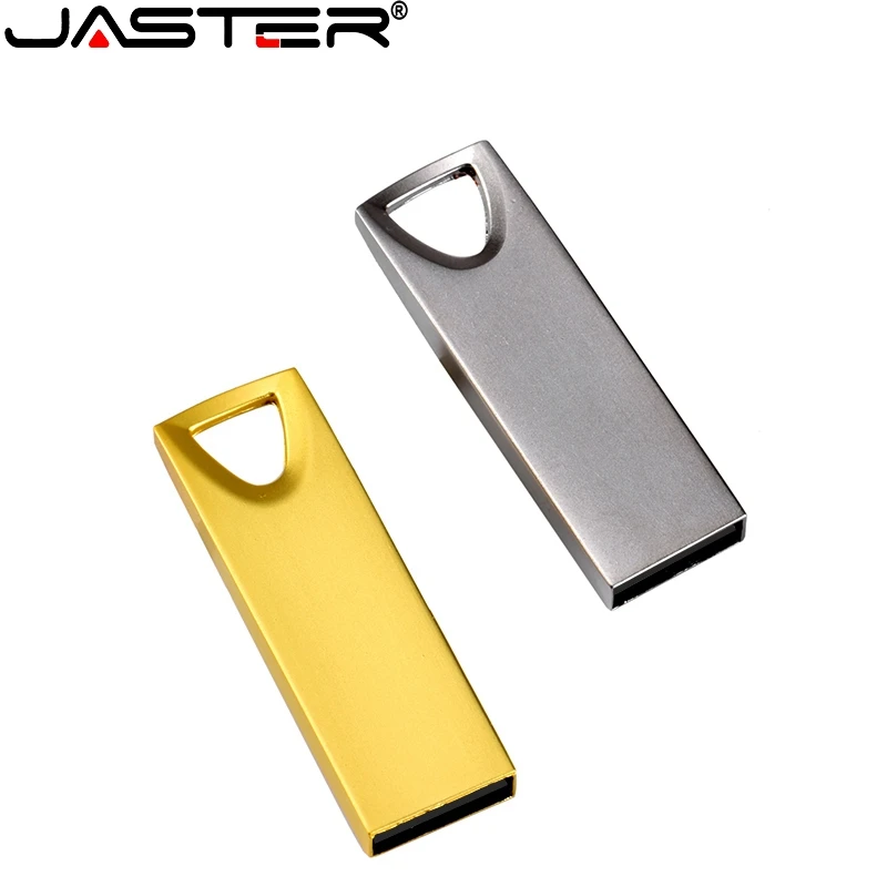 JASTER USB 2 0 металлическая Серебристая Золотая флешка 4 ГБ 8 16 32 64 Гб 128 Флешка карта