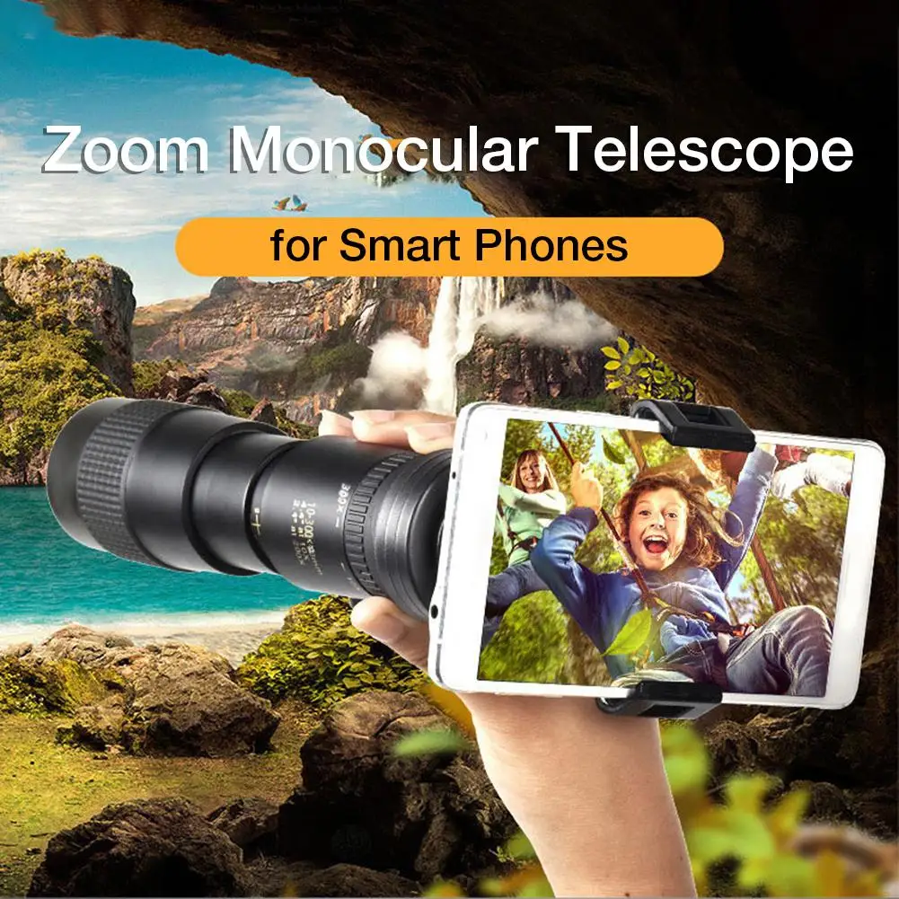 Монокулярный телескоп 4K 10-300x40 мм с Супер телефото зум водонепроницаемый для
