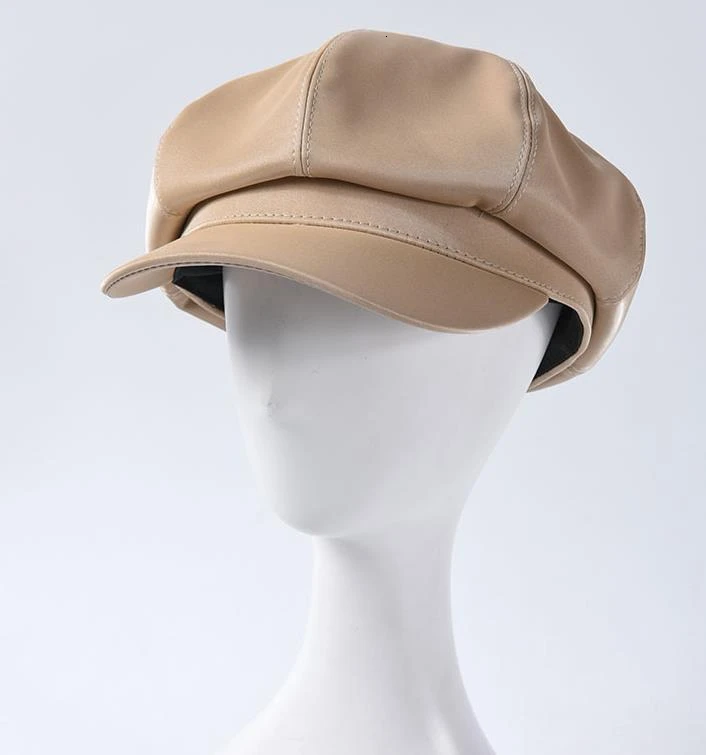 Женские повседневные винтажные шапки однотонная восьмиугольная кепка из