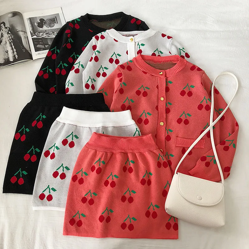 Женская Осенняя повседневная юбка милая куртка комплект из двух предметов