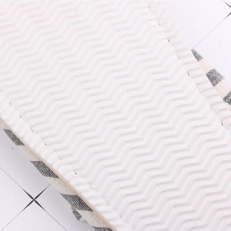 

Adult Linen Striped Slippers Women House Summer Flax Shoes Indoor Floor Sandals J2HD
