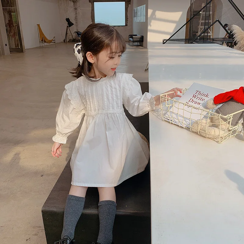 

Girls clothes 2020 Autumn children's clothing fashionable dress for girls pure color simplicity girls princess dress kids dress