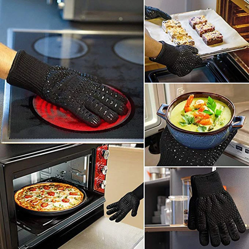 

Grilling Gloves Extreme Heat Resistant High up to 500 / 932 , Grilling Glove Oven Gloves with EN407 Certified