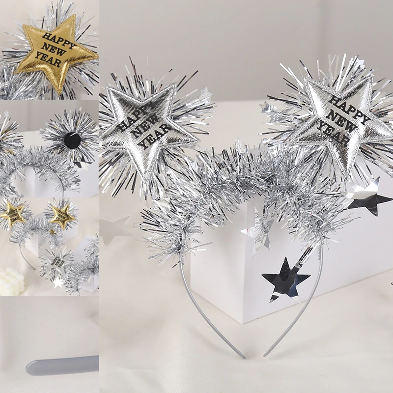 

1 Pack 2 Color Hair Accessory Wire Star Foil Headband Decoration Party