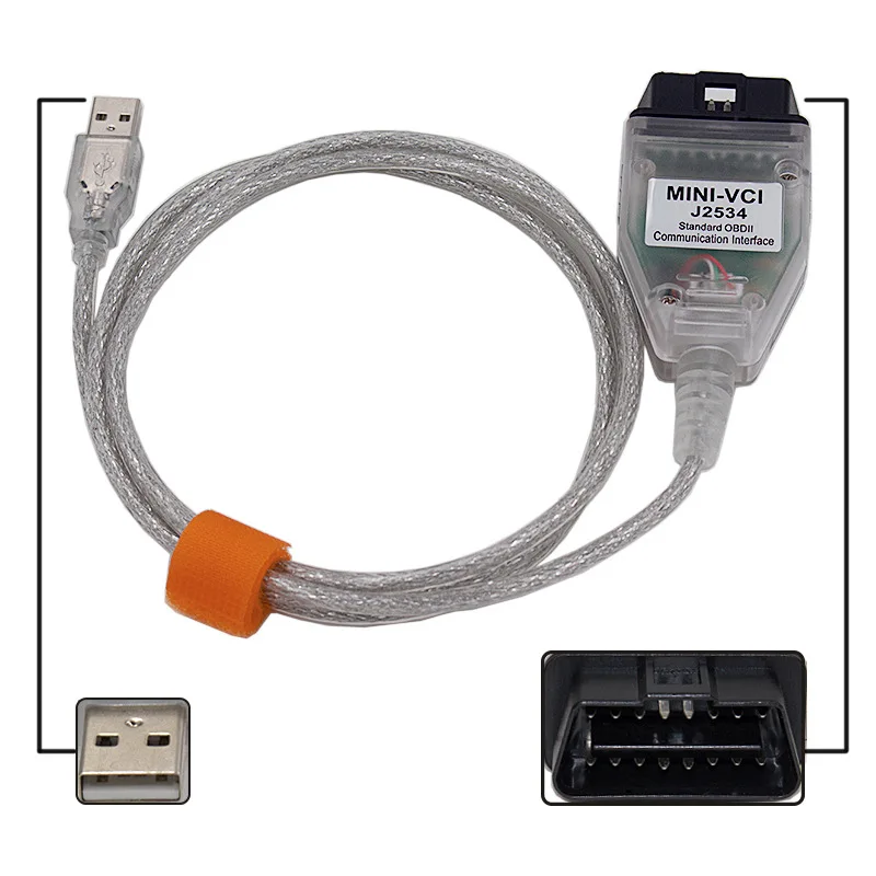 OBD2 Диагностический кабель для TOYOTA TIS Techstream MINI-VCI FT232RL J2534 V13.00.022 диагностический мини-разъем ЧР Corolla RAV4 Auris Yaris Avensis