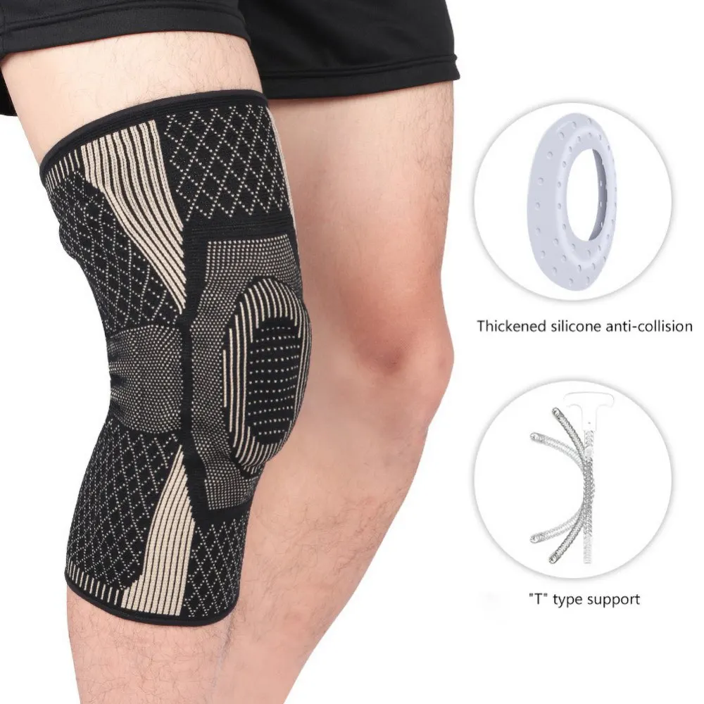 

Наколенники спортивные для мужчин и женщин, теплые вязаные силиконовые накладки для защиты коленей для бега, баскетбола, фитнеса, верховой ...