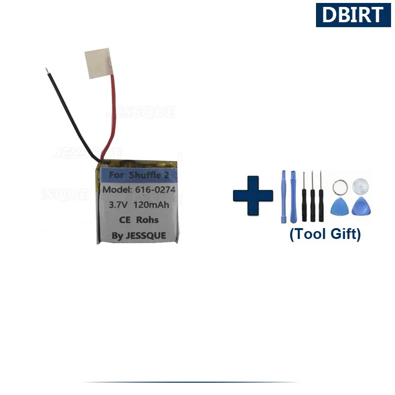 

Tools Gift + 616-0274 120mAh Battery For Apple iPod Shuffle 2nd Generation 2 Shuffle2 G2 G3 3 MP3 MP4 Batterie Accumulator AKKU