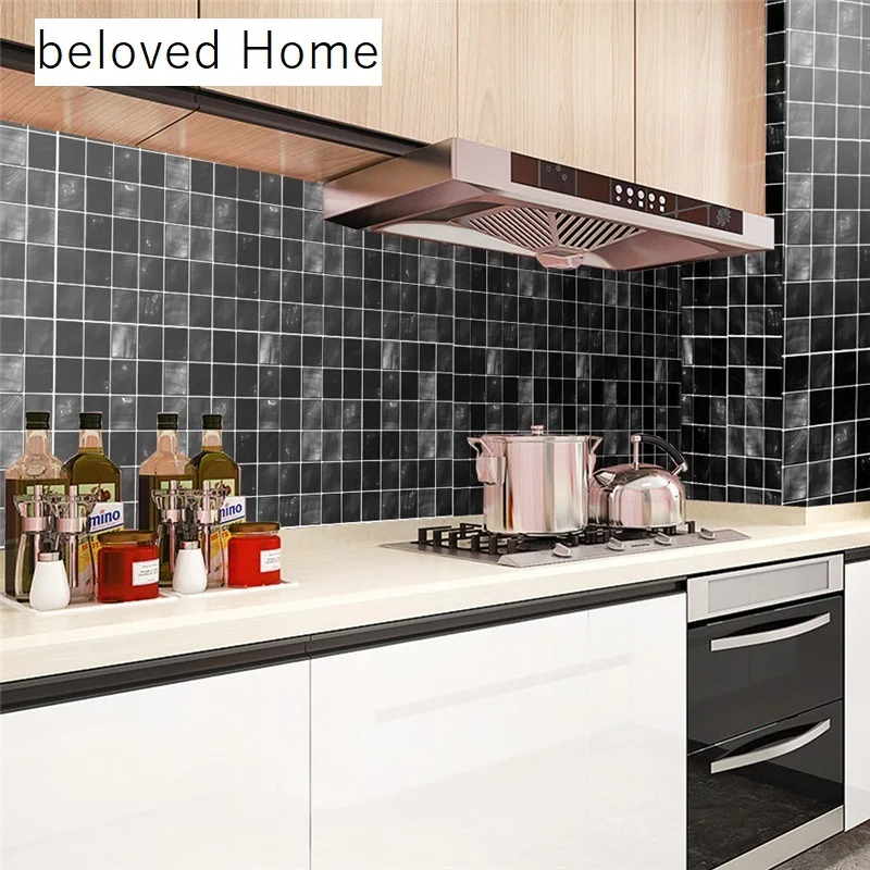 

Tiles Wall Stickers Mosaic 3D Wallpapers for Kitchen Bathroom Walls Adhesive PVC Peel Stick Home Decorative Vinyl Films Panel