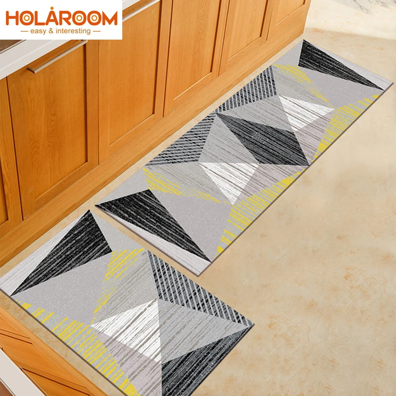 Скандинавский кухонный коврик Holaroom ковер с 3d рисунком геометрический напольный