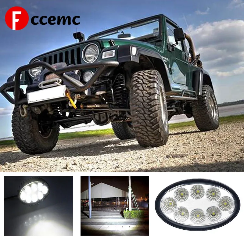 

Fccemc Daytime Running Lamp White 24W 8led For SUV Truck Work Light 12V 24V Waterproof Car Accessories New LED 5inch Oval