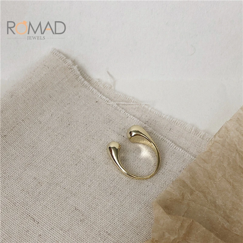 

ROMAD Minimalist Open Rings for Women 2020 Trendy Gold Silver Color Asymmetric Double Circle Geometric Rings#
