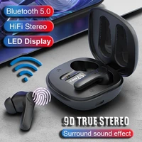 bluetooth5 0 9d stereo sound tws wireless bluetooth earbuds waterproof sport headset hifi noise reduction mini earbuds with led