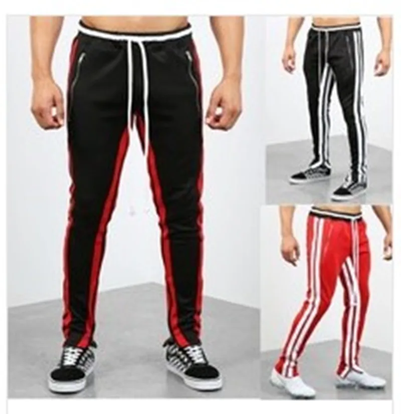 

Mens Outdoor Casual Sport Striped Pants 2021 Summer Jogging Hip Hop Workout Sweatpants Slim Fitness Running Trousers Size 3XL