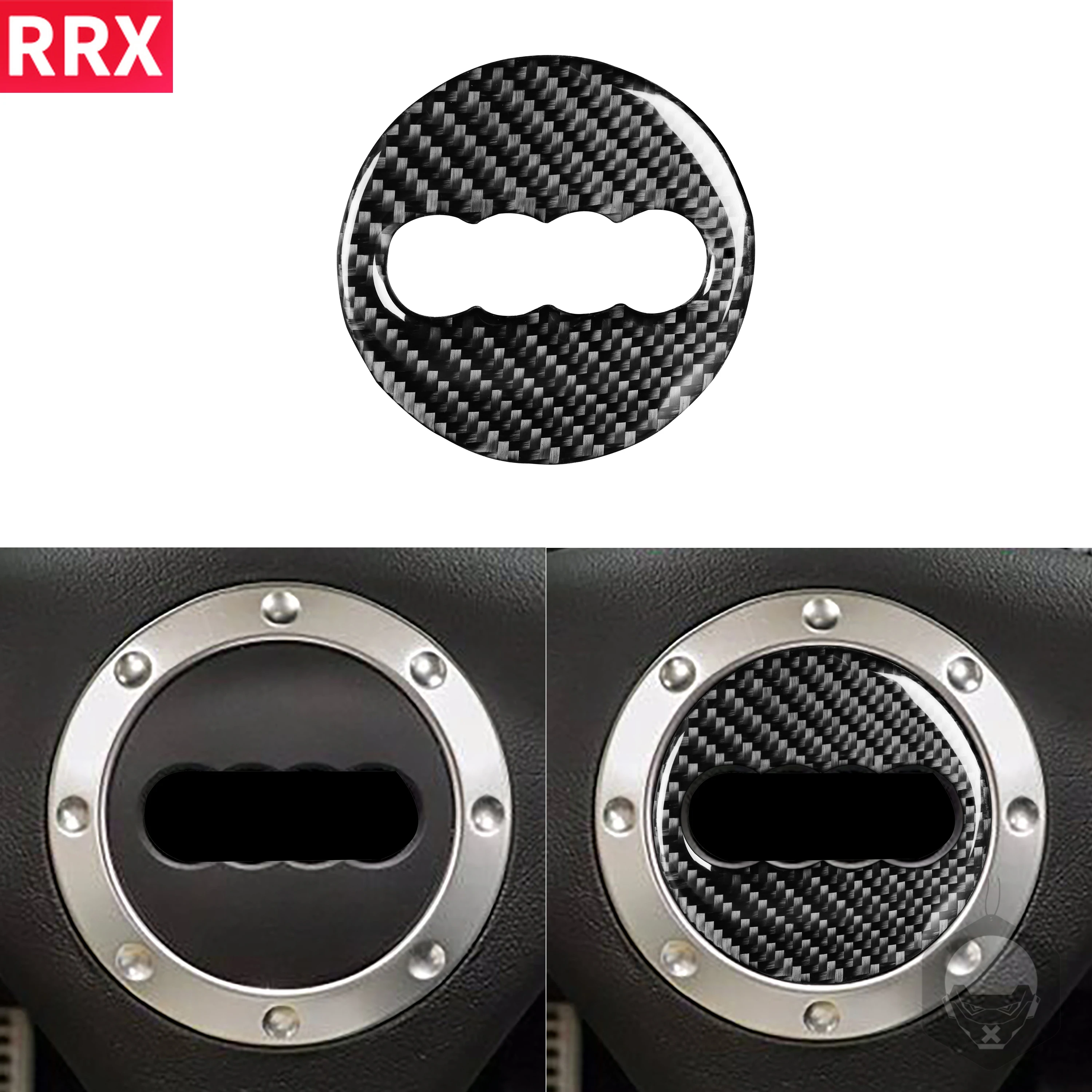 

For Audi TT 8N 2001 2002 2003 2004 2005 2006 Carbon Fiber Sticker Car Accessories Steering Wheel Sign Panel Logo Cover Interior