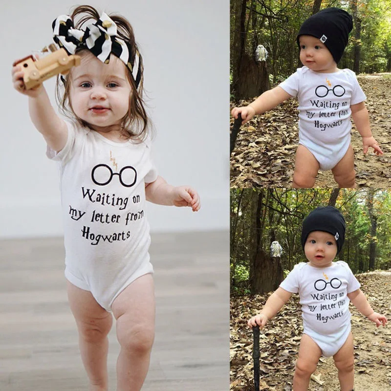 Ожидание моего письма из Хогвартса летняя одежда для малышей комбинезоны