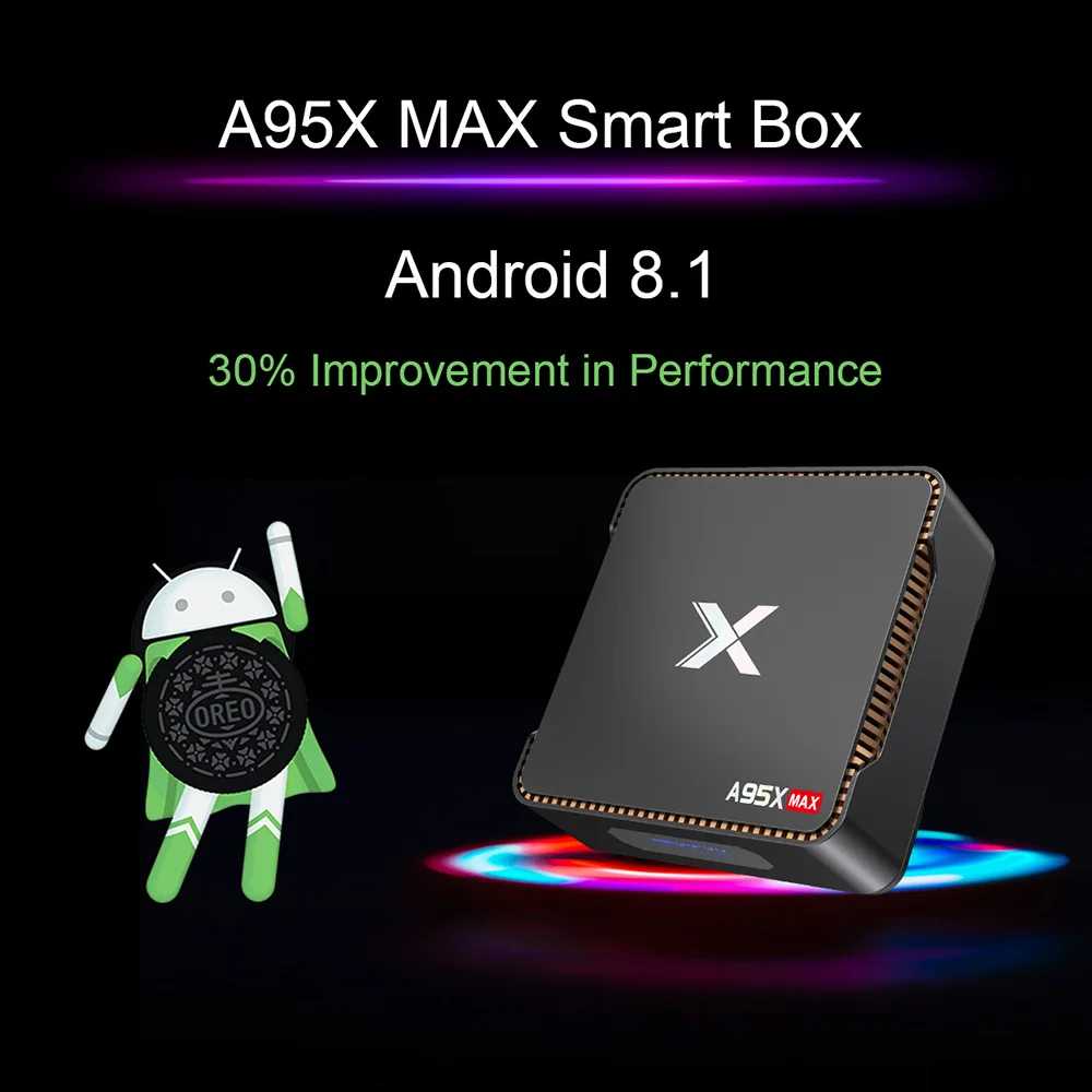 A95X MAX PVR Video Recording Android 8.1 TV Box Amlogic S905X2 Quad Core 4GB 64GB 2.4G 5G Wifi BT4.2 1000M H.265 4K Set Top | Электроника